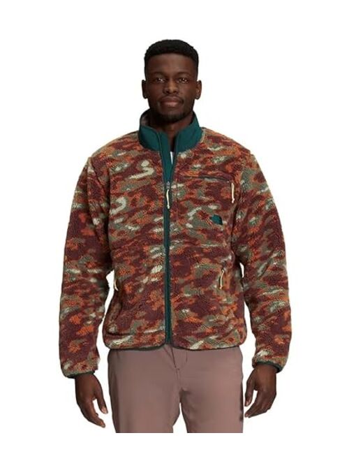 THE NORTH FACE Men's Jacquard Extreme Pile Full-Zip Jacket, (Dark Oak Glacier Camo Print)