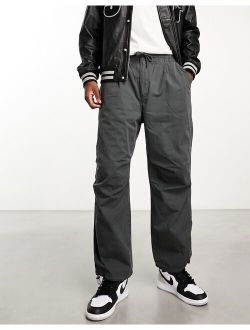 parachute pants in dark gray exclusive to ASOS