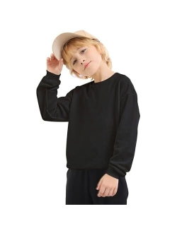 JIAHONG Kids Fleece Sweatshirts Soft Cotton Warm Crewneck Shirt Long Sleeve Pullover Sweatshirts for Boys or Girls