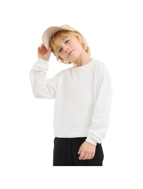 JIAHONG Kids Fleece Sweatshirts Soft Cotton Warm Crewneck Shirt Long Sleeve Pullover Sweatshirts for Boys or Girls