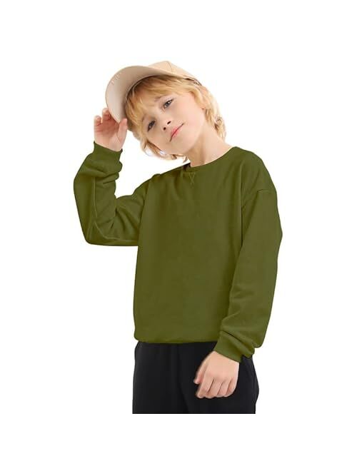 JIAHONG Kids Fleece Sweatshirts Soft Cotton Warm Crewneck Shirt Long Sleeve Pullover Sweatshirts for Boys or Girls