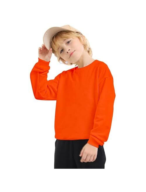 JIAHONG Kids Fleece Sweatshirts Soft Cotton Warm Crewneck Shirt Long Sleeve Pullover Sweatshirts for Boys or Girls