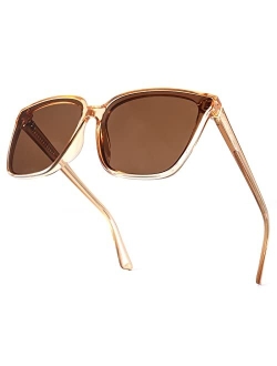 Retro Oversized Square Sunglasses for Women Men Trendy Classic Style Sun Glasses UV400 Protection