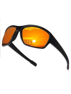 Polarized Sports Sunglasses for Men Women, UV400 Protection Shades for Running Fishing Cycling Driving Golf