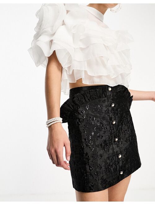 Sister Jane jacquard mini skirt in black