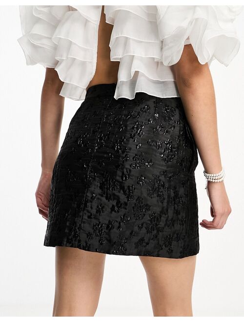 Sister Jane jacquard mini skirt in black