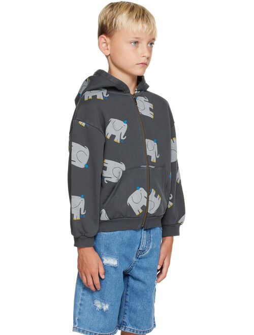 Bobo Choses Kids Gray 'The Elephant All Over' Hoodie