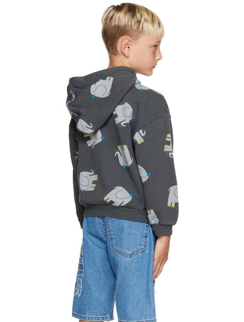 Bobo Choses Kids Gray 'The Elephant All Over' Hoodie