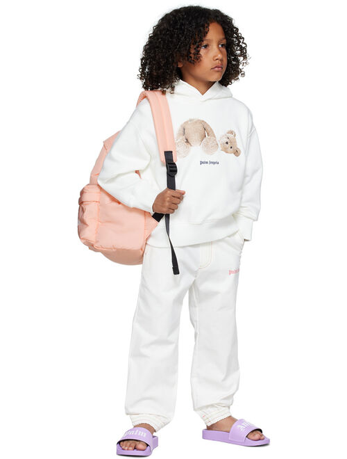 Palm Angels Kids White Bear Hoodie