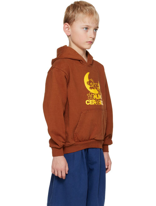 Online Ceramics Kids Brown Graphic Hoodie