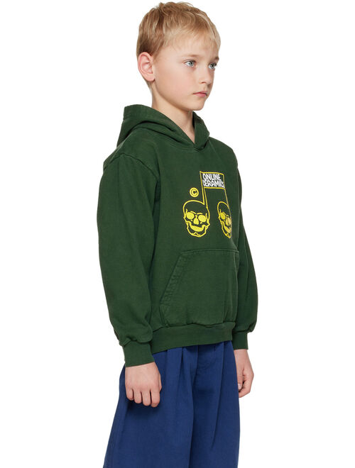 Online Ceramics Kids Green Graphic Hoodie