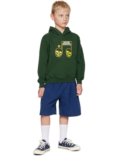 Online Ceramics Kids Green Graphic Hoodie