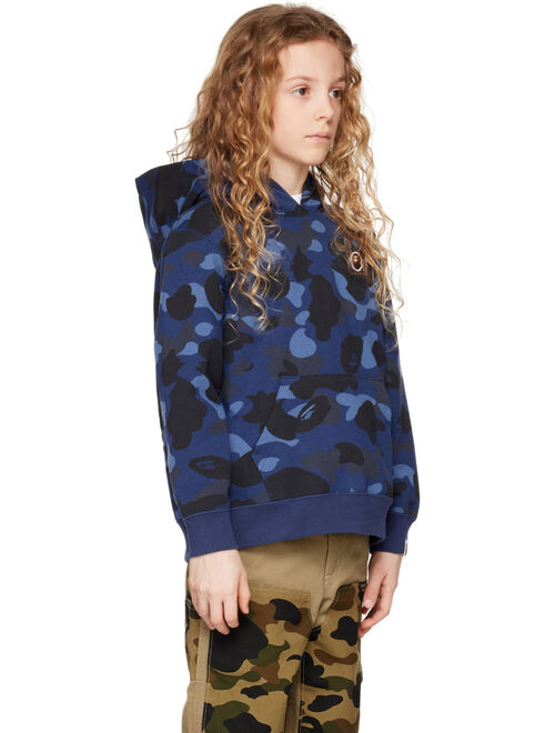 BAPE Kids Navy Camo Ape Head Hoodie