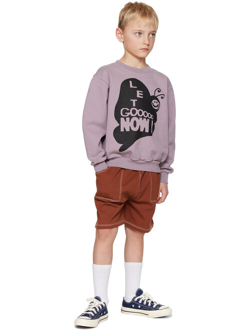 Online Ceramics Kids Purple Graphic Sweatshirt