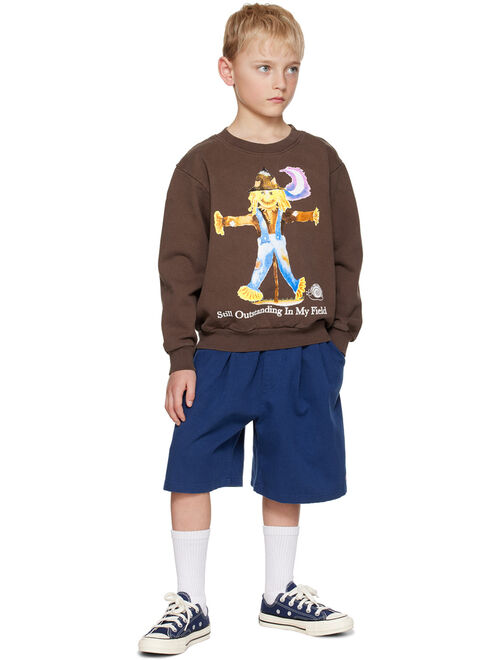 Online Ceramics Kids Brown Graphic Sweatshirt