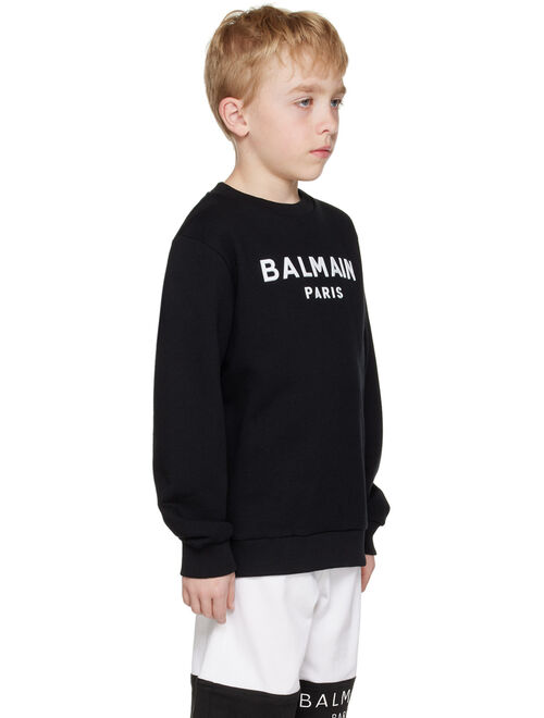 Balmain Kids Black Bonded Sweatshirt