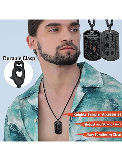 FaithHeart Knights Templar Seal Necklace Christ Fellow-Soldiers Jewelry for Men Women with Delicate Gift Packaging