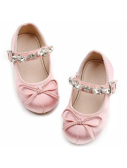 GINFIVE Toddler Girls Dress Shoes Little Girls Mary Janes Ballerina Flats Shoes Toddler