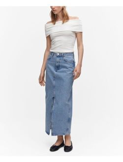 Women's Slit Denim Skirt