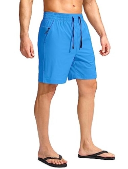 Men's Swim Trunks Quick Dry Bathing Suit Beach Board Shorts for Men with Zipper Pockets and Mesh Lining