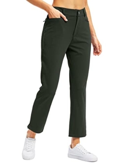 Women's Golf Pants with Zipper Pockets 7/8 Stretch Sweatpants Casual Athletic Work Ankle Pants for Women