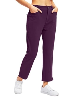 Women's Golf Pants with Zipper Pockets 7/8 Stretch Sweatpants Casual Athletic Work Ankle Pants for Women