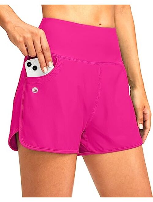 G Gradual Women's 3" High Waisted Swim Board Shorts with Pockets Quick Dry Swimsuit Bottoms Bathing Suit for Women with Liner