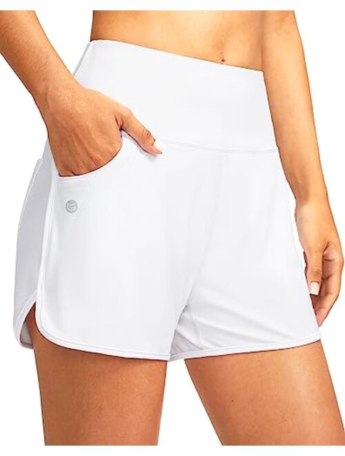 G Gradual Women's 3" High Waisted Swim Board Shorts with Pockets Quick Dry Swimsuit Bottoms Bathing Suit for Women with Liner