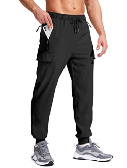 Men's Joggers Hiking Cargo Pants Multi Pockets Lightweight Quick Dry Athletic Travel Golf Outdoor