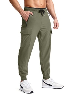 Men's Joggers Hiking Cargo Pants Multi Pockets Lightweight Quick Dry Athletic Travel Golf Outdoor