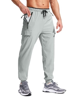 Men's Joggers Hiking Cargo Pants Multi Pockets Lightweight Quick Dry Athletic Travel Golf Outdoor