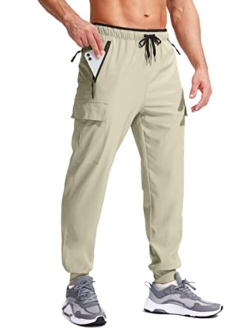 Men's Joggers Hiking Cargo Pants Multi Pockets Lightweight Quick Dry Athletic Travel Golf Outdoor