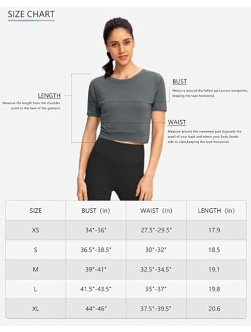 G Gradual Women's Backless Workout Tops Short Sleeve Gym Shirts Soft Open Back Yoga Athletic Crop Tops for Women