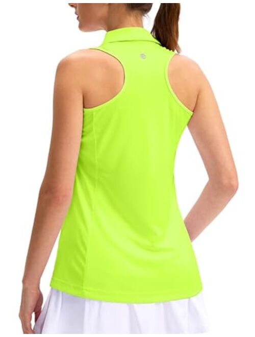 G Gradual Women's Sleeveless Golf Shirt Zip Up Quick Dry Collared Tank Tops Racerback Tennis Athletic Polo Shirts for Women