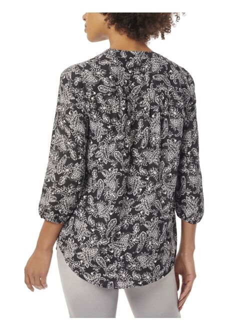 JONES NEW YORK Women's Kelly Long-Sleeve V-Neck Blouse