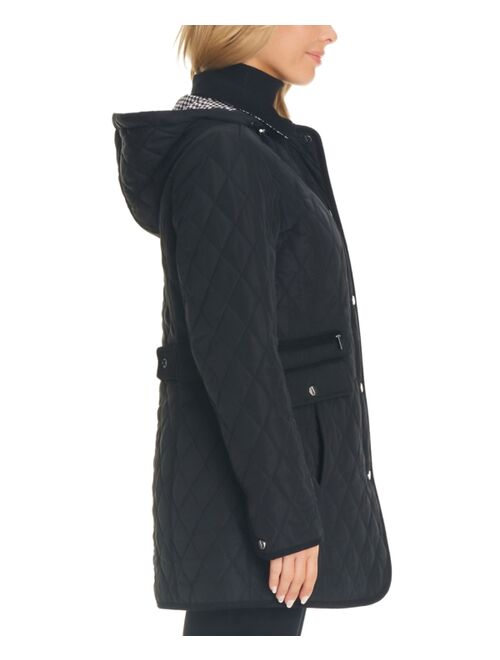 JONES NEW YORK Women's Hooded Quilted Coat