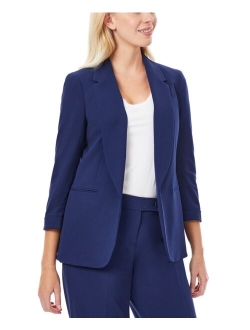 Women's Notched Collar Jacket with Rolled Sleeves