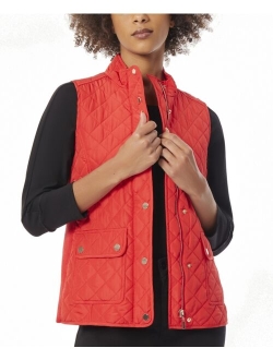 Women's Quilted Patch Pocket Vest Jacket