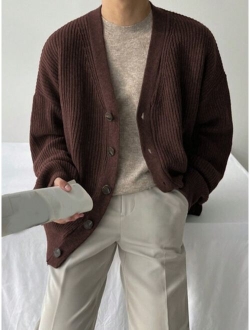 Men Drop Shoulder Cardigan