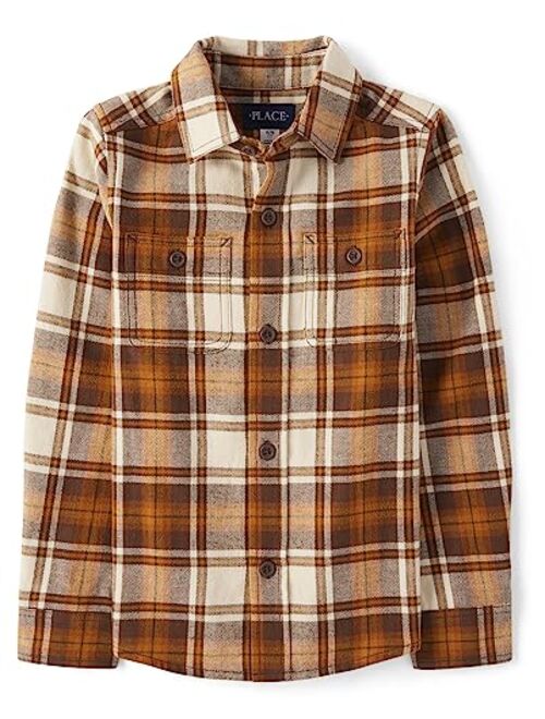 The Children's Place Boys' Long Sleeve Plaid Flannel Button Up Shirt