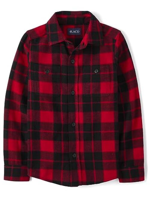 The Children's Place Boys' Long Sleeve Plaid Flannel Button Up Shirt