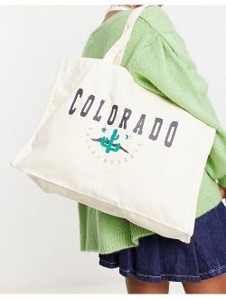tote bag with colorado print