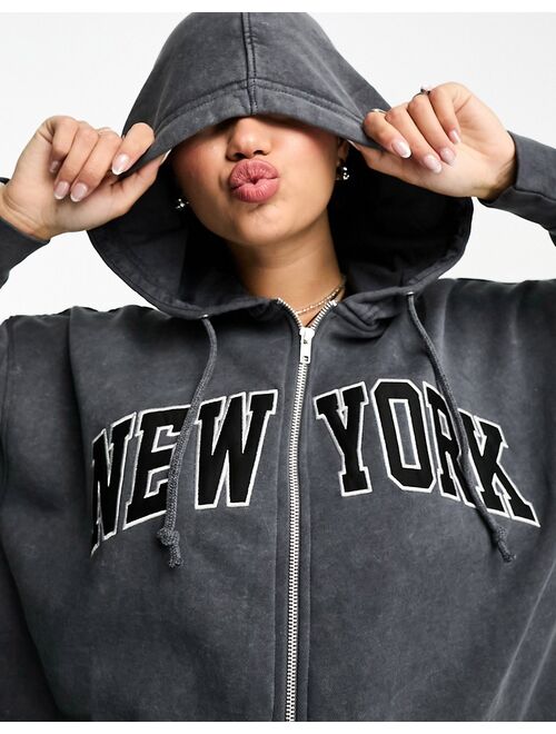 Daisy Street overdye New York hoodie