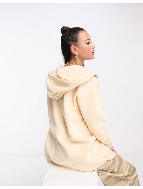 Daisy Street relaxed oversized zip front hoodie in sand