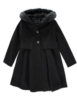 S ROTHSCHILD & CO Toddler and Little Girls Hooded Faux Fur Trim Coat