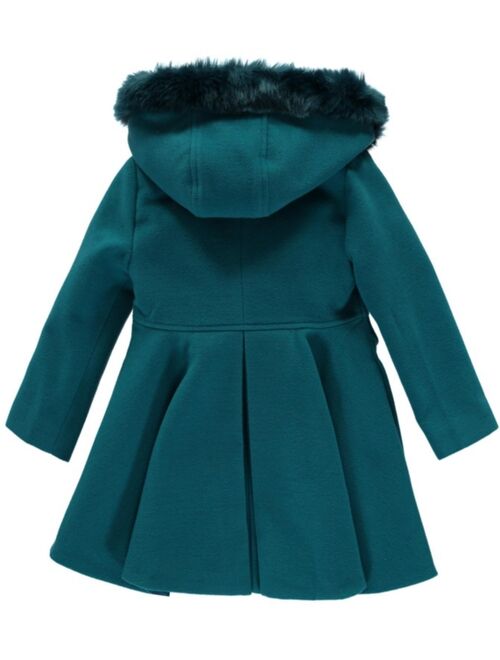 S ROTHSCHILD & CO Toddler and Little Girls Hooded Faux Fur Trim Coat