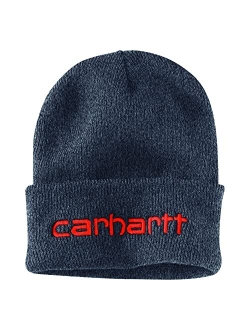 Mens Knit Insulated Logo Graphic Cuffed Beanie