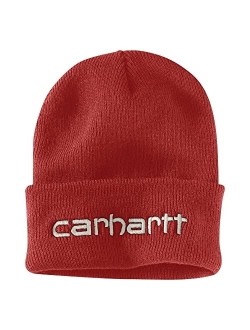 Mens Knit Insulated Logo Graphic Cuffed Beanie