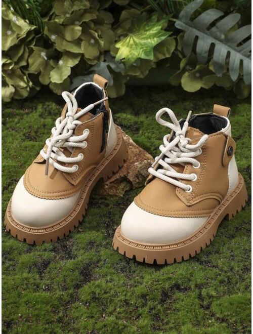 YuJianShoe Kids&Baby Classic Unisex Fashionable Cute All-match British Style Short Boots With Soft Anti-skid, Anti-kick Bike, Casual Boots