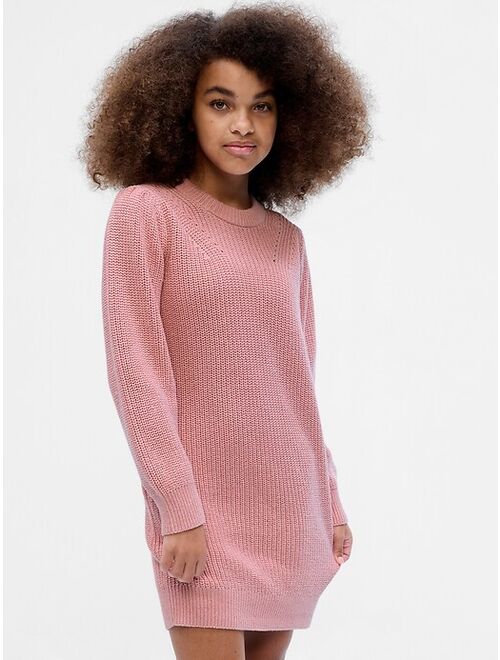 Gap Kids Shaker-Stitch Sweater Dress